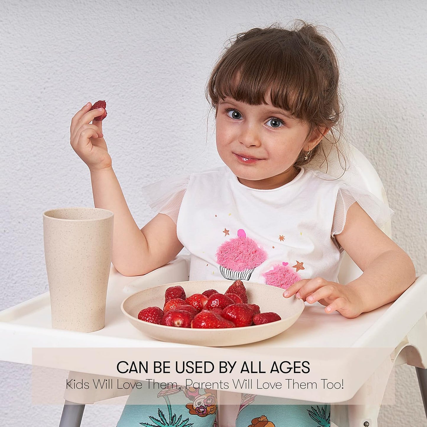 Wheat Straw Dinnerware Sets | Unbreakable Dinnerware Sets | Dishwasher Microwave Safe Dinnerware | Eco Friendly Non Breakable Dinnerware Sets | RV Outdoor Camping (Beige, Service for 8 (32 pcs))