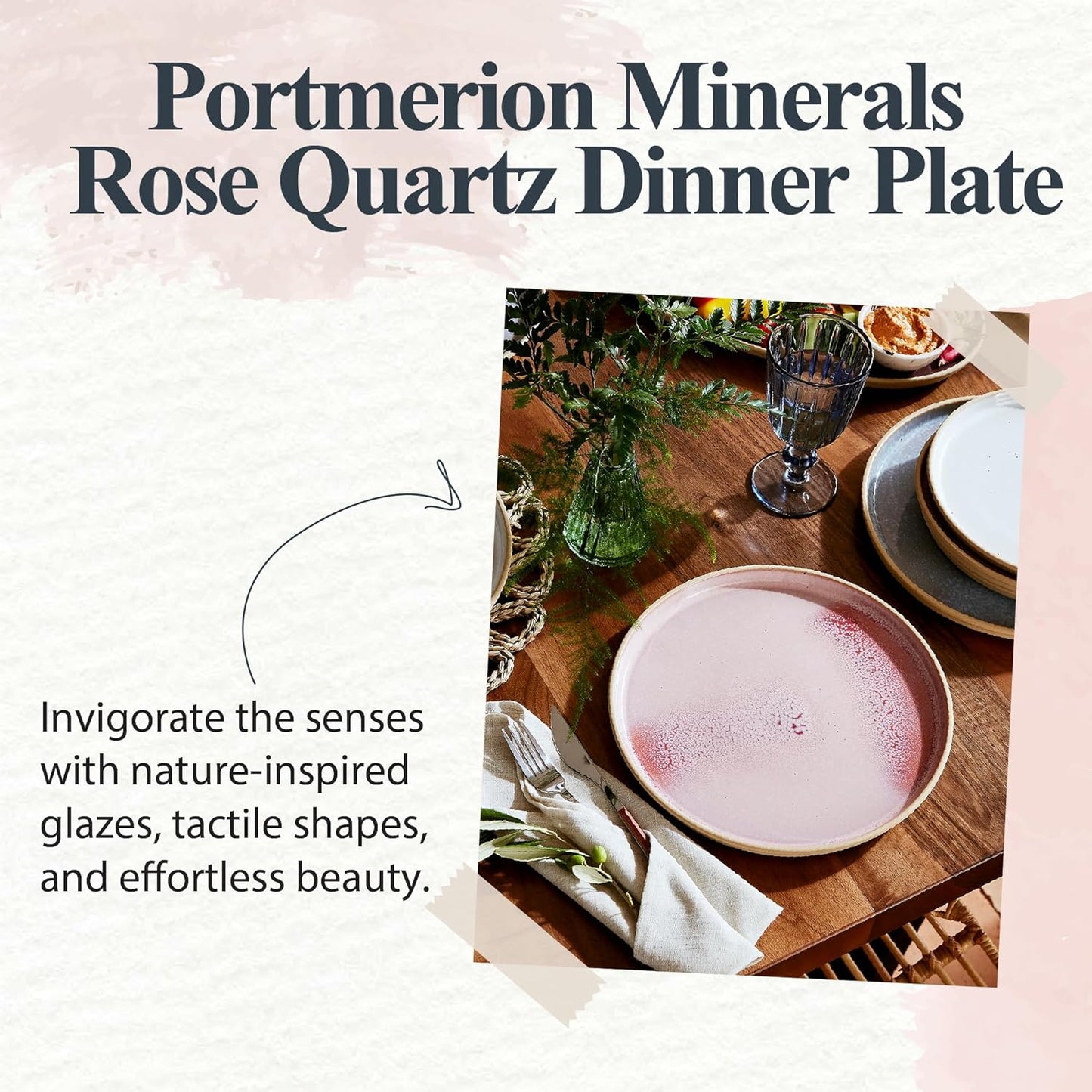 Portmeirion Minerals 10.5" Dinner Plate, Aquamarine (Set of 4) - Modern Stoneware Tableware with Gentle Curves, Durable & Stylish for Dining, Microwave & Dishwasher Safe - Sleek Dinnerware Collection