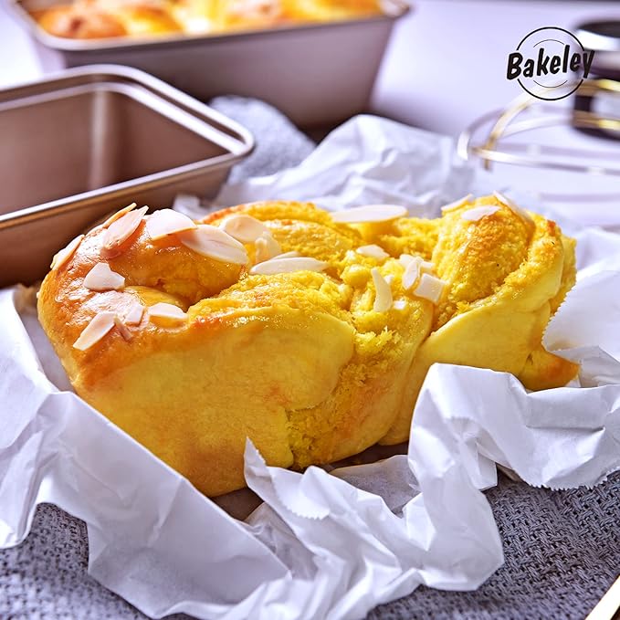 Mini Loaf Pan Set, 4Pcs 5.5-Inch Non-Stick Rectangle Bread and Cake Bakeware for Oven and Instant Pot Baking (Champagne Gold)