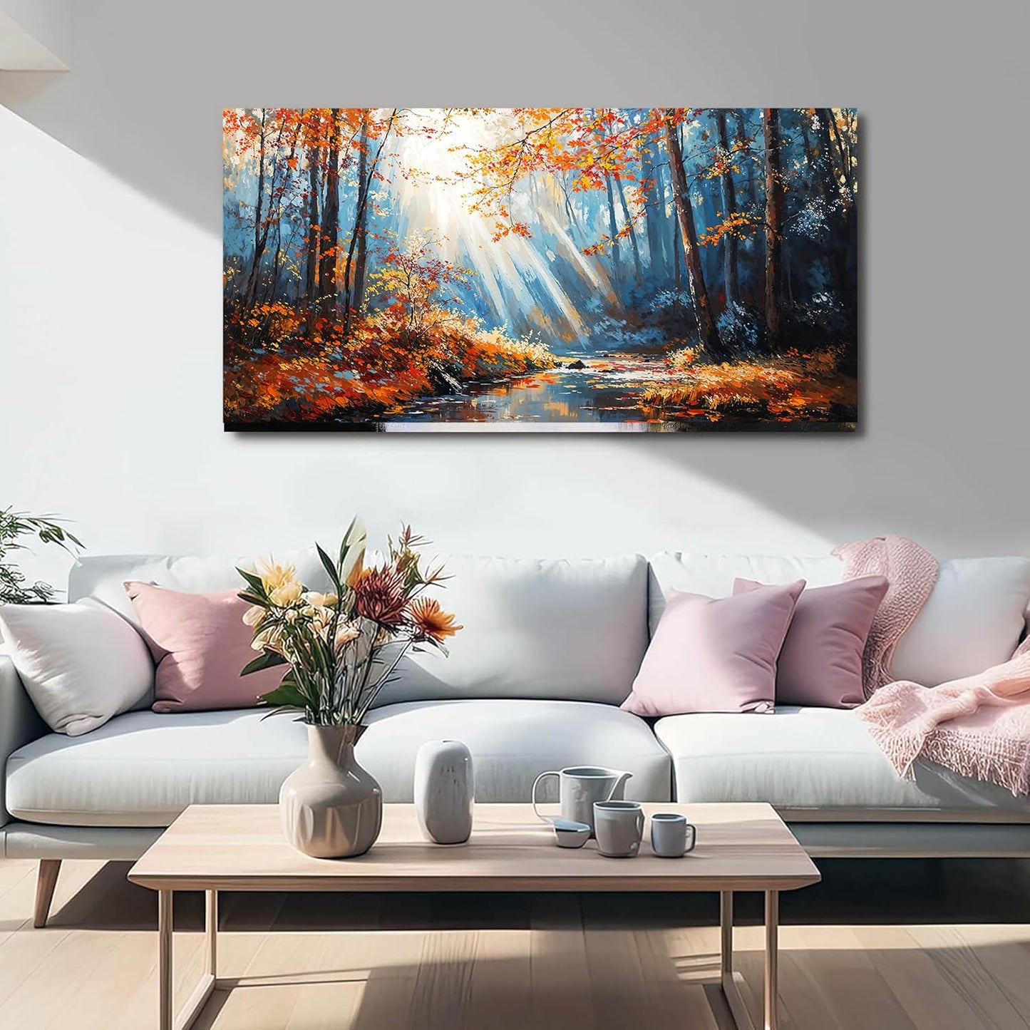 TAIJXAGSG Canvas Wall Art Decor Modern Botanical Wall Art Prints Art Work For Wall Decor Forest Wall Art Pictures For Living Room Nature Landscape Wall Art Decorations Bedroom Office Decor 20"X 40"