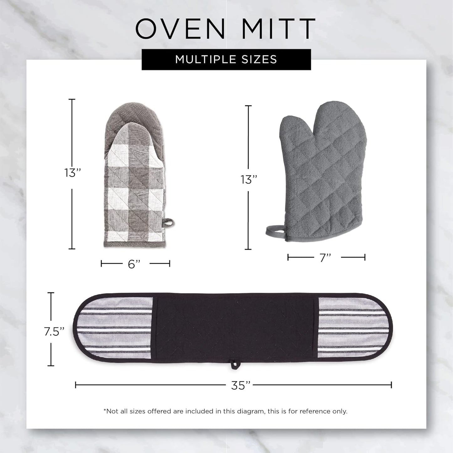 DII Nautical Collection Cotton Kitchen, Oven Mitt Set, 7.5x13, Lobster Claws, 2 Piece