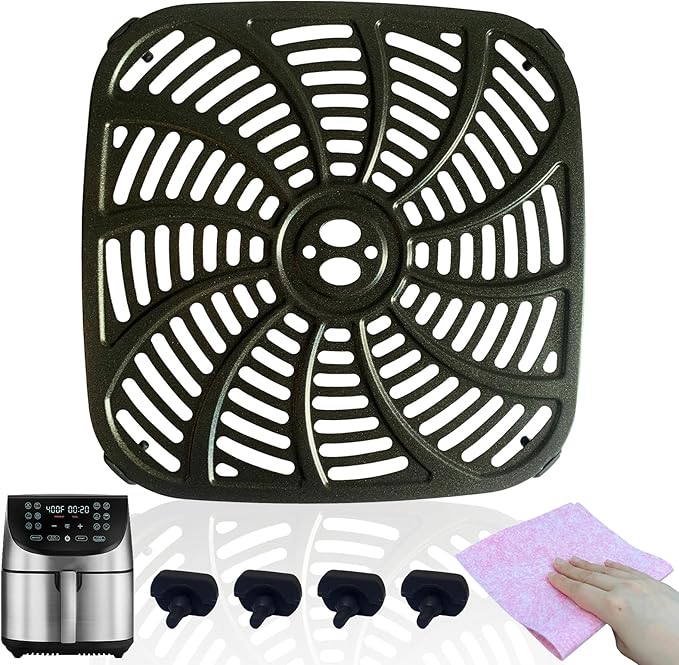 8QT Square Air Fryer Tray for Gourmia GAF856 Air Fryers, Premium Nonstick Air Fryer Grill Pan Rack Grill Crisper Plate Tray Insert Grate Grid Shelf for 8QT Gourmia Air Fryers, Dishwasher Safe