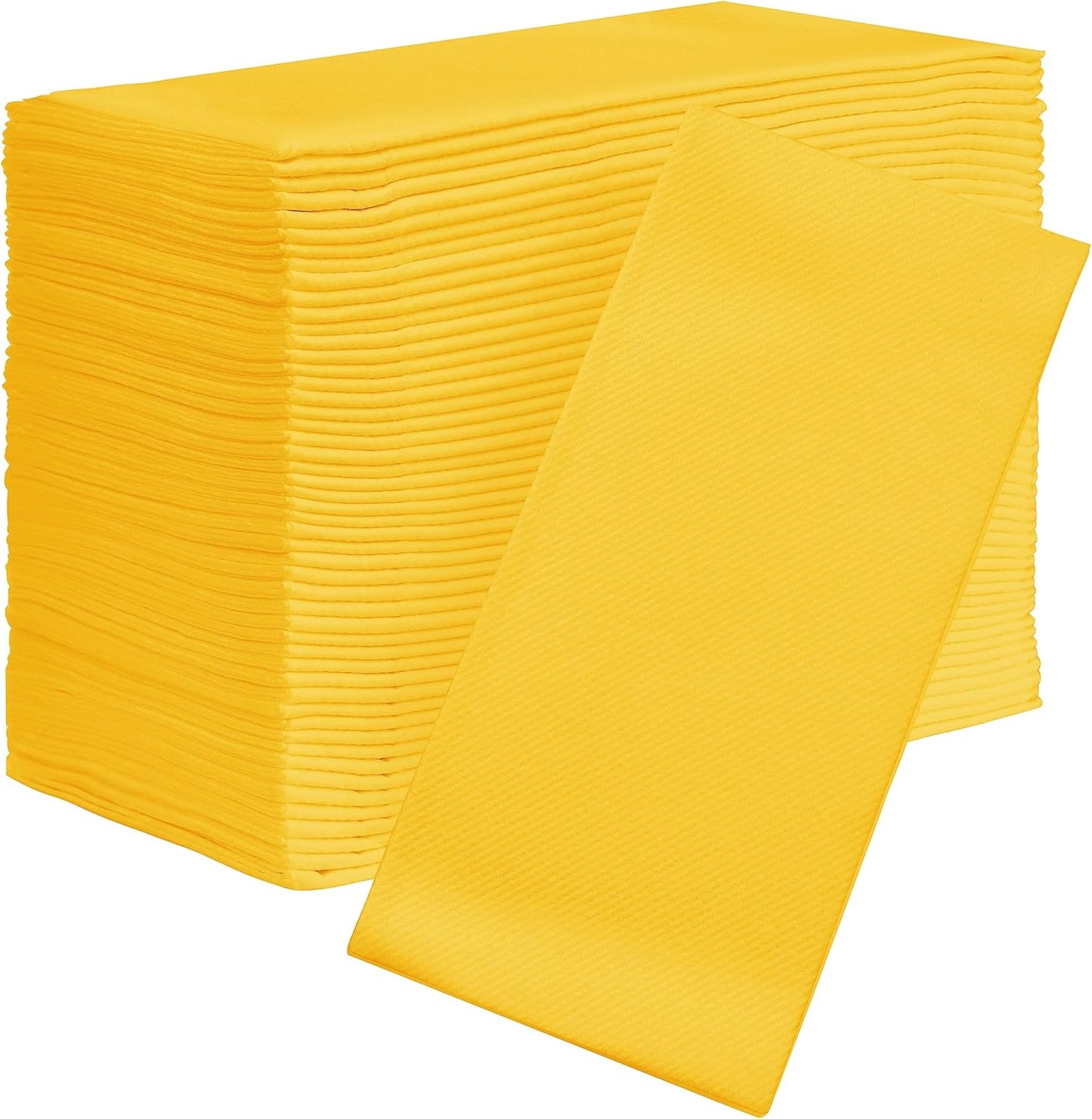 AMERICAN HOMESTEAD Paper Napkins - Yellow Disposable Linen-Like Dinner Napkins - Restaurant-Quality Table Serviettes for Weddings, Parties, and Events - 15.75" x 15.75" - 50 Count