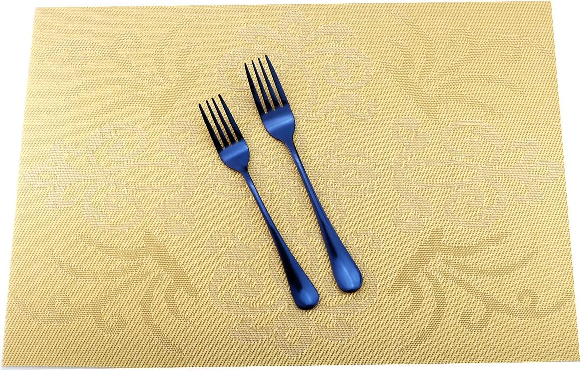 Gugrida 20-Piece Mirror Polished Reusable Utensils Vitalt Healthy & Eco-Friendly Stainless Steel Blue Flatware Tableware Dinnerware Set, Shiny Cutlery Knife Fork Spoon Set, Service for 4