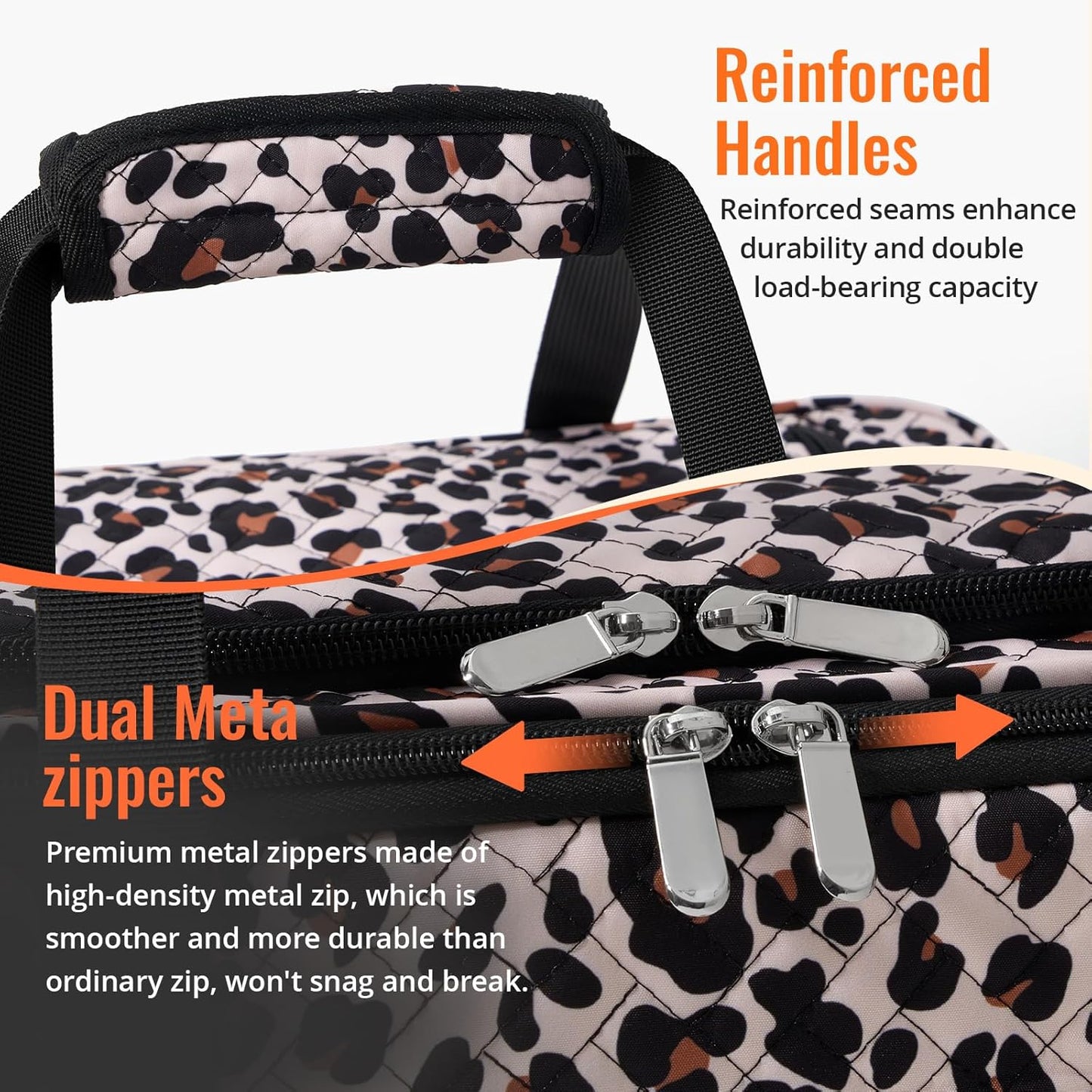 Insulated Casserole Carrier - Portable Casserole Carrier for Hot or Cold Food, Lasagna Holder for Parties,Picnic,Cookouts,Traveling - Fits 9" x 13" Baking Dish (Leopard Print)