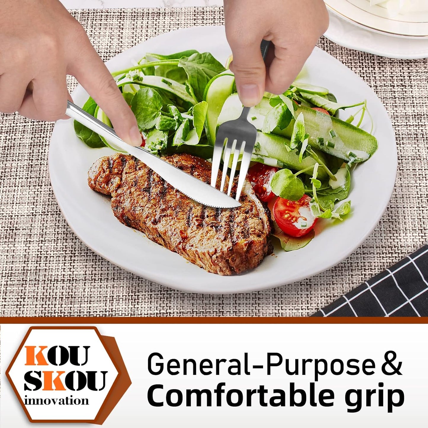 Mirror Silverware Set, 40-Piece Flatware Cutlery Set Service for 8, Mirror Polished Tableware Set, Utensils for Kitchens, Home and Restaurant, Dishwasher Safe