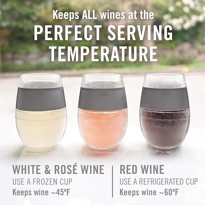 Host Cooling Cup, Set of 1 Double Wall Insulated Freezable Drink Chilling Tumbler with Freezing Gel, Glasses for Red and White Wine, 8.5 oz, Mint (6378)