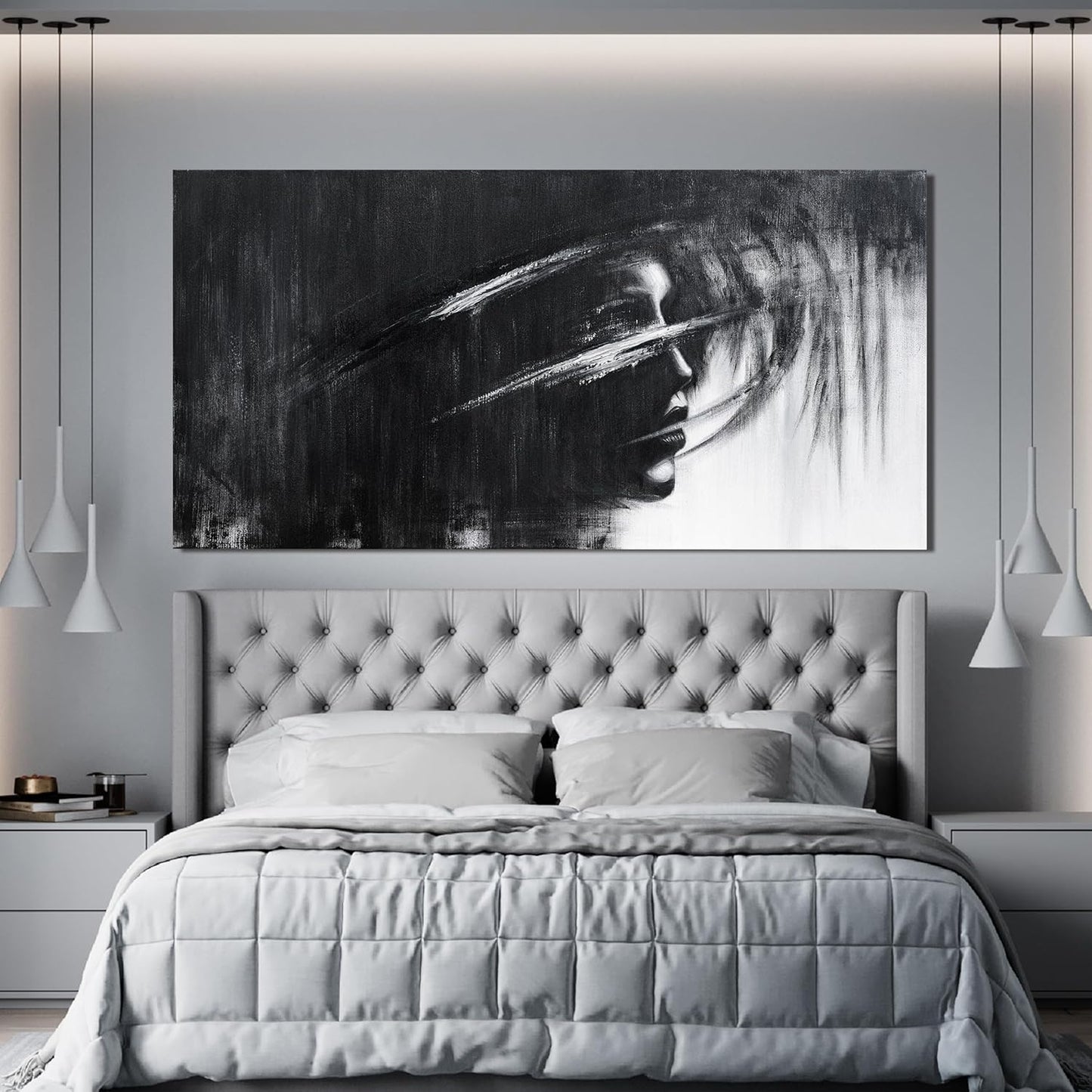 Canvas Wall Art Decor Large Wall Art for Living Room Black and White Abstract Wall Art Prints Artwork for Walls Art Work for Wall Decor Modern Abstract Wall Art Bedroom Office Decor 24" X 48"