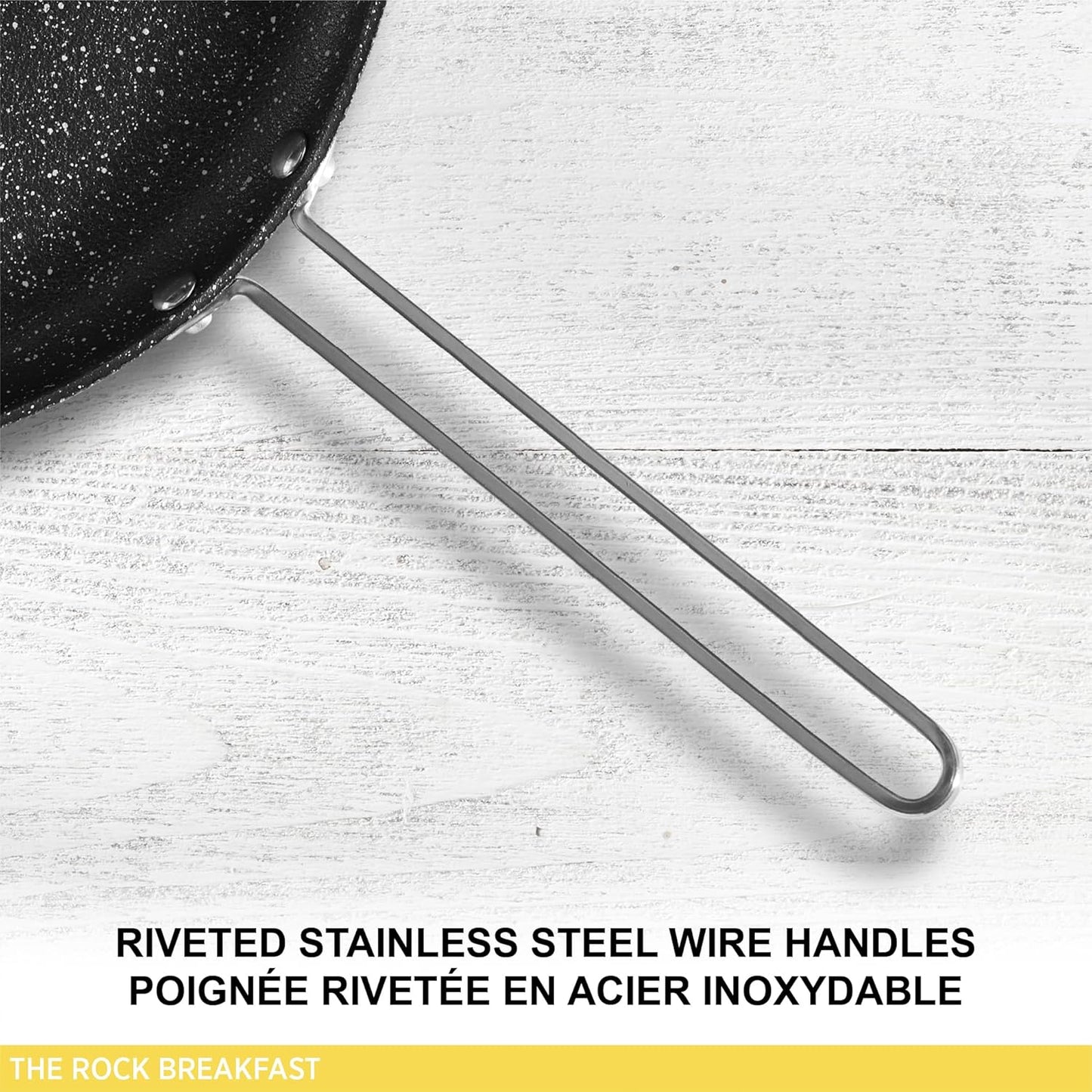 Starfrit The Rock 16cm (6.5") Non-Stick Egg Fry Pan - Durable Forged Aluminum - Oven Safe - PFOA Free - Easy to Clean - Black