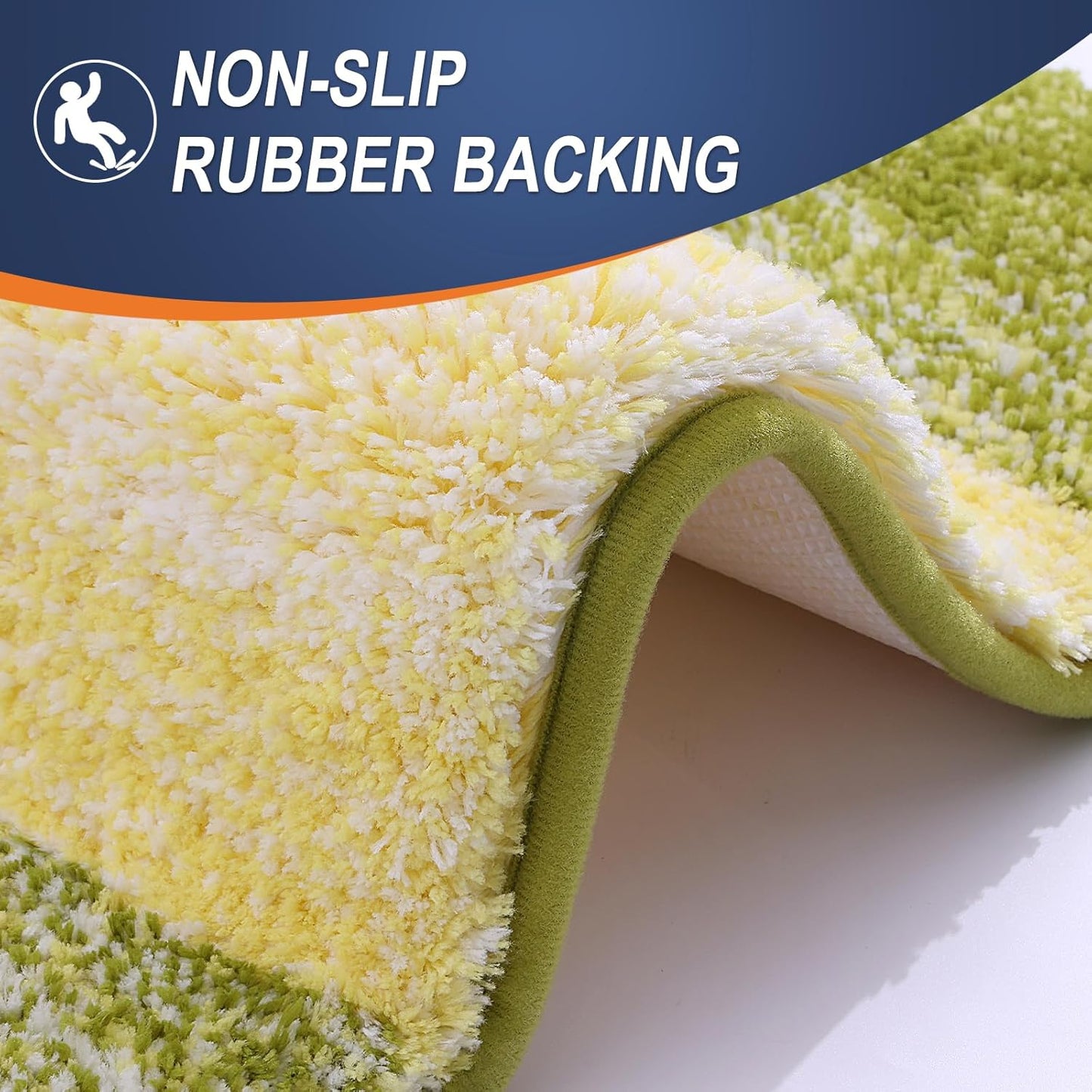 OLANLY Bathroom Rug Set 2 Piece, Soft Absorbent Microfiber Bath Mats and U-Shaped Contour Toilet Rug, Non-Slip, Machine Wash Dry, Plush Shaggy Bath Mats for Bathroom (30"x20"+24"x20", Olive Green)