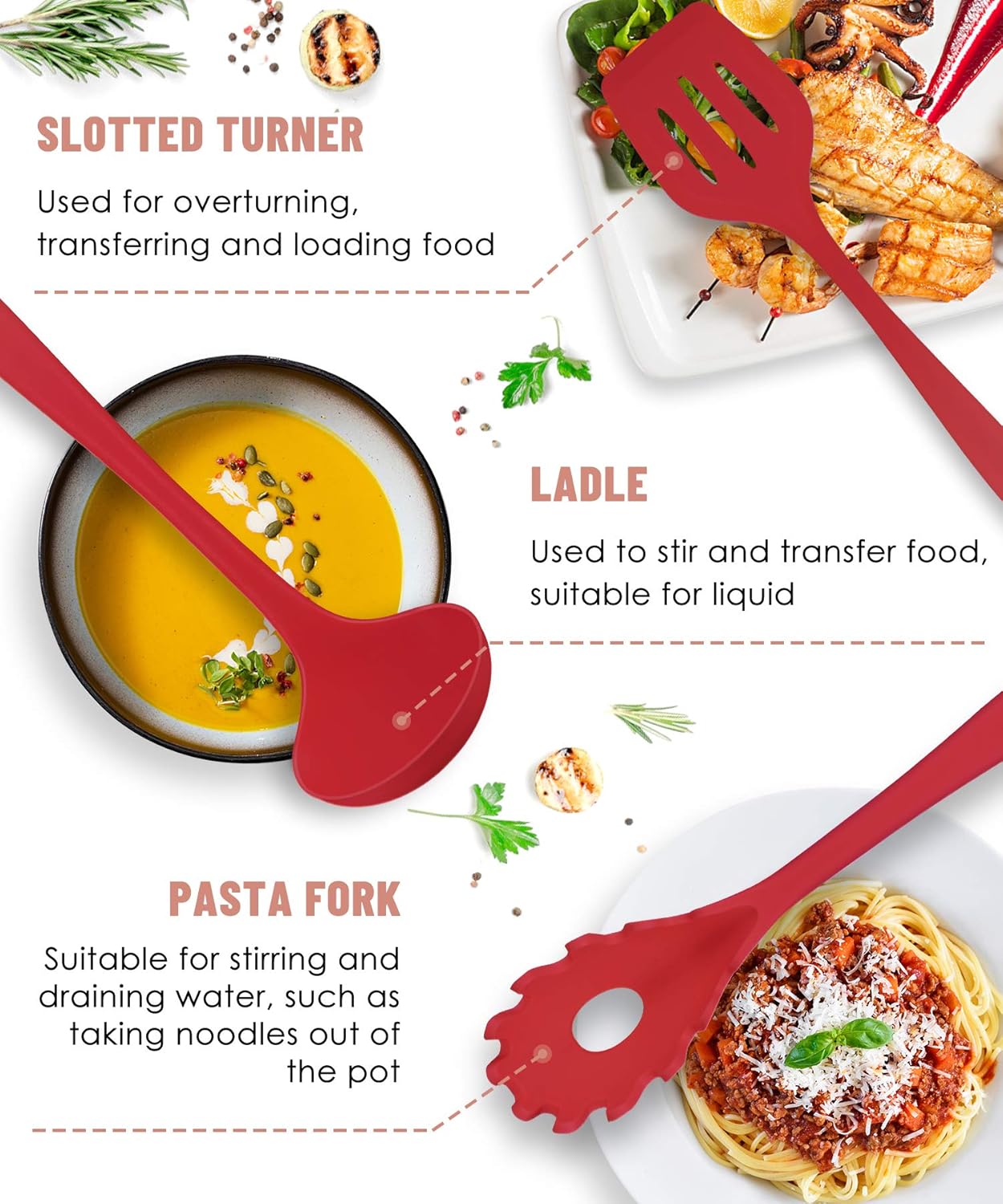 Kitchen Utensils Set-12 Pieces Silicone Cooking Utensils Set (Dishwasher Safe) 392°F Heat Resistant Spatula Set, Nonstick Cookware