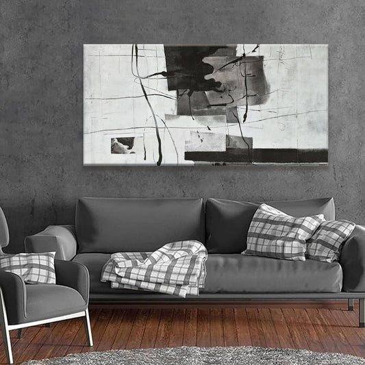 Suconvng Black And White Wall Art Abstract Wall Decor Modern Artwork Canvas Prints Picture Canvas Art Wall Decor Modern Wall Artwork Bedroom Living Room Office Decoration Ready To Hang 24"X48"