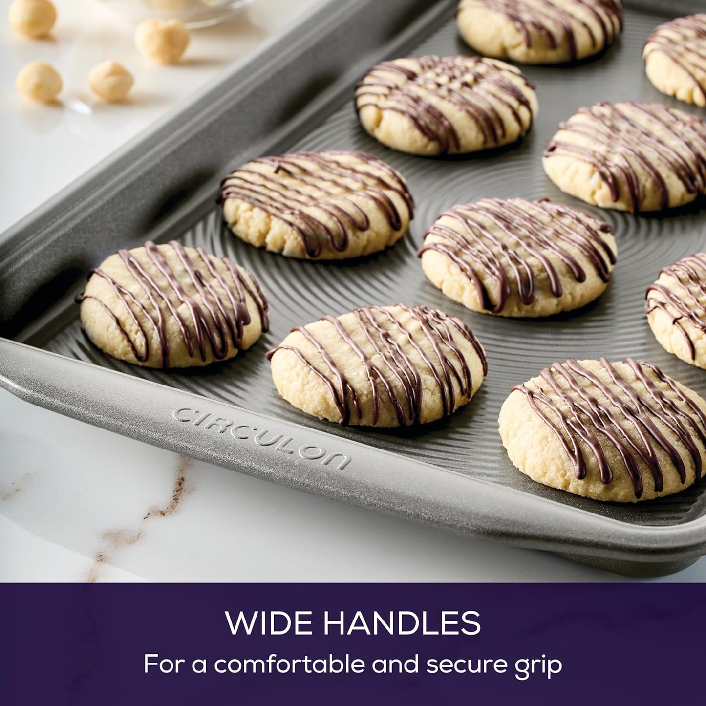 Circulon Nonstick Bakeware, Nonstick Cookie Sheet / Baking Sheet - 10" x 15", Gray