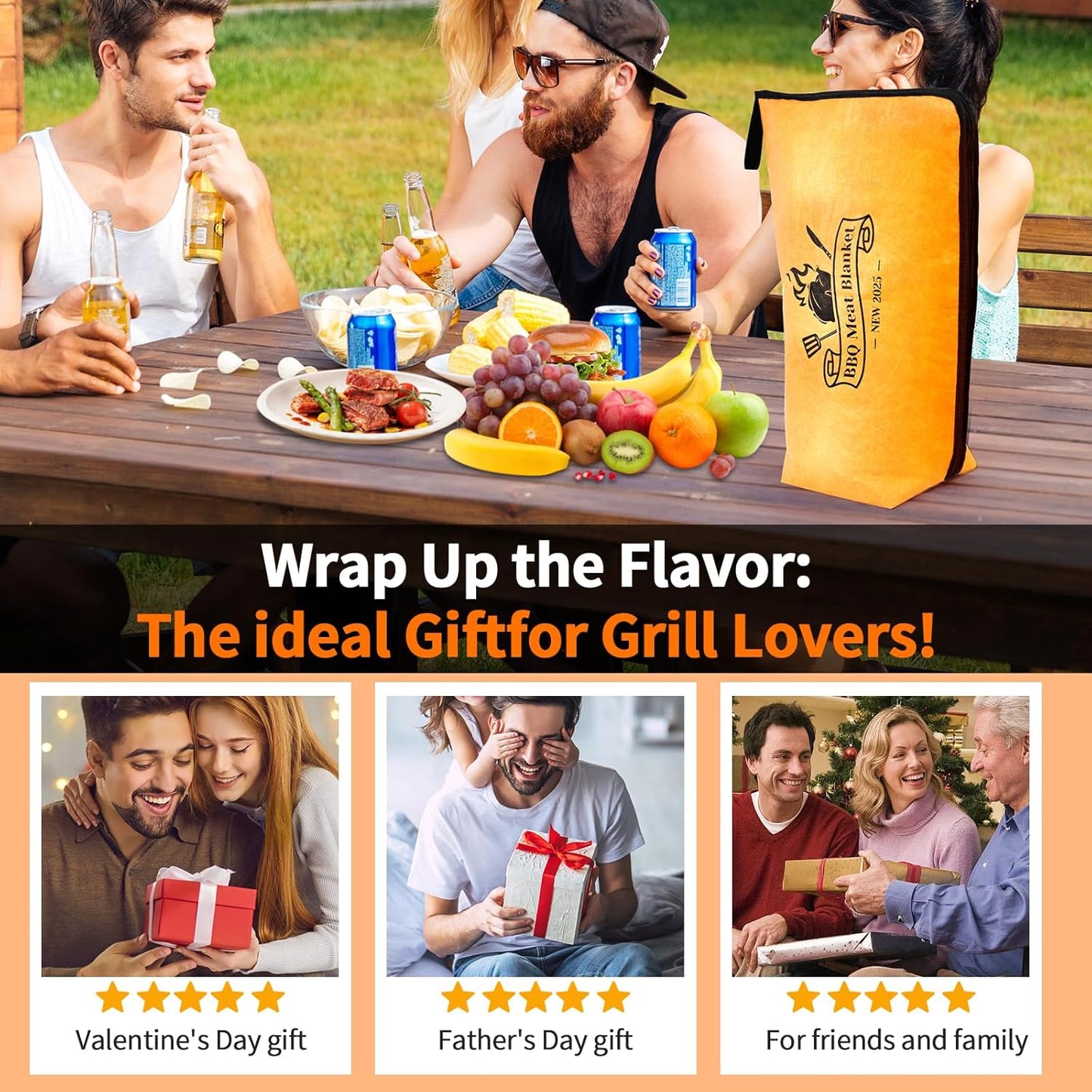 BBQ Blanket for Resting Meat – Insulated Smoker Grilling Bag for Juicy Flavorful Meats | Ideal for Brisket, Ribs, Pork & More | Durable, Easy to Clean & Portable（21in）