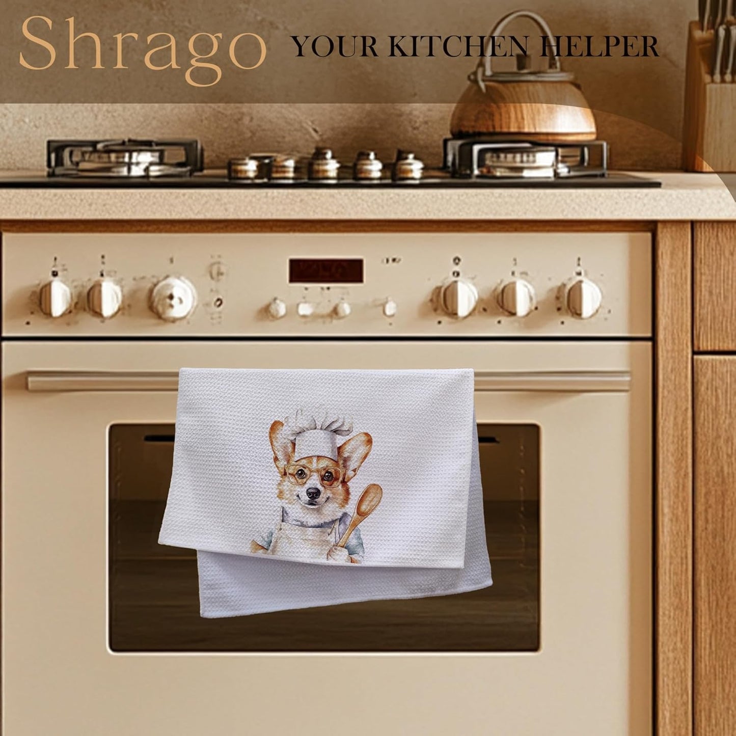 Funny Corgi Dog Kitchen Towels, Gifts for Corgi Lovers Women Men Dish Tea Towels for Kitchen, Dog Lovers Mom Dad Owner Gifts Decorative Hand Towels, 16x24 Inch