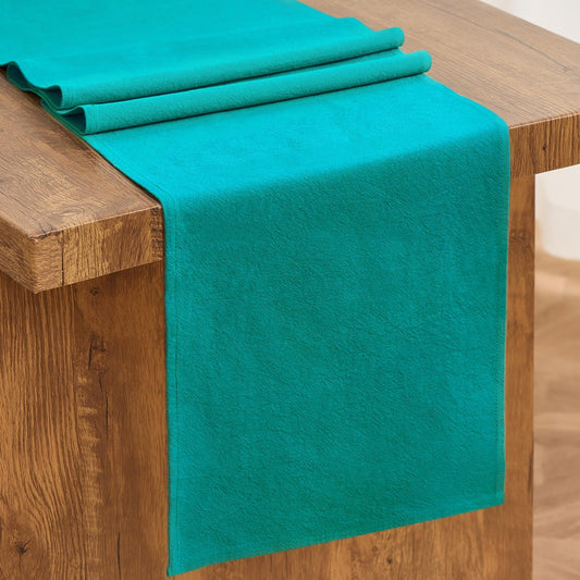 Letjolt Teal Table Runner 72 Inches Rustic Farmhouse Table Runner Cotton Runner Plain Table Decor