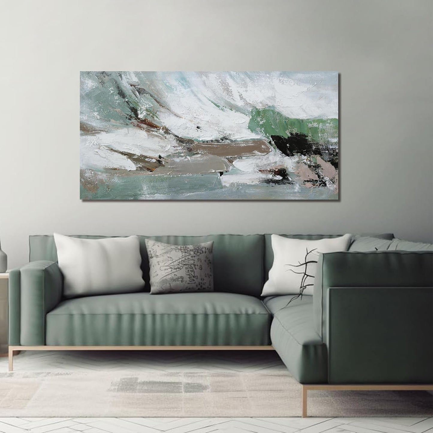 Canvas Wall Art Decor Modern Canvas Wall Art For Living Room Abstract Art Green Wall Art Decor Colorful Abstract Wall Art Prints Canvans Art Work For Bedroom Office Kitchen Wall Decor 20" x 40"