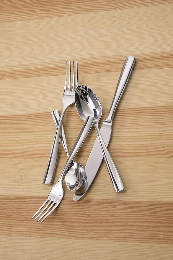 Fortessa Lucca 18/10 Stainless Steel Flatware, 20 Piece Place Setting, Service for 4
