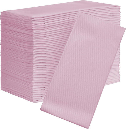 AMERICAN HOMESTEAD Paper Napkins - Pink Disposable Linen-Like Dinner Napkins - Restaurant-Quality Table Serviettes for Weddings, Parties, and Events - 15.75" x 15.75" - 50 Count