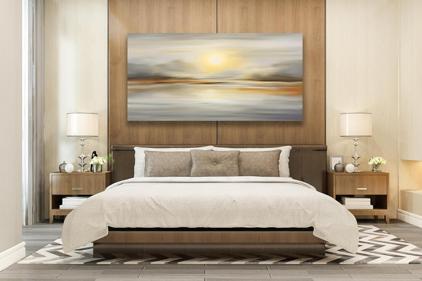 VHMING Abstract Wall Art Seascape Canvas Printing Abstract Art Wall Decor Artwork for Living Room Bedroom Dining Room Home Office Decor 24x48 inch