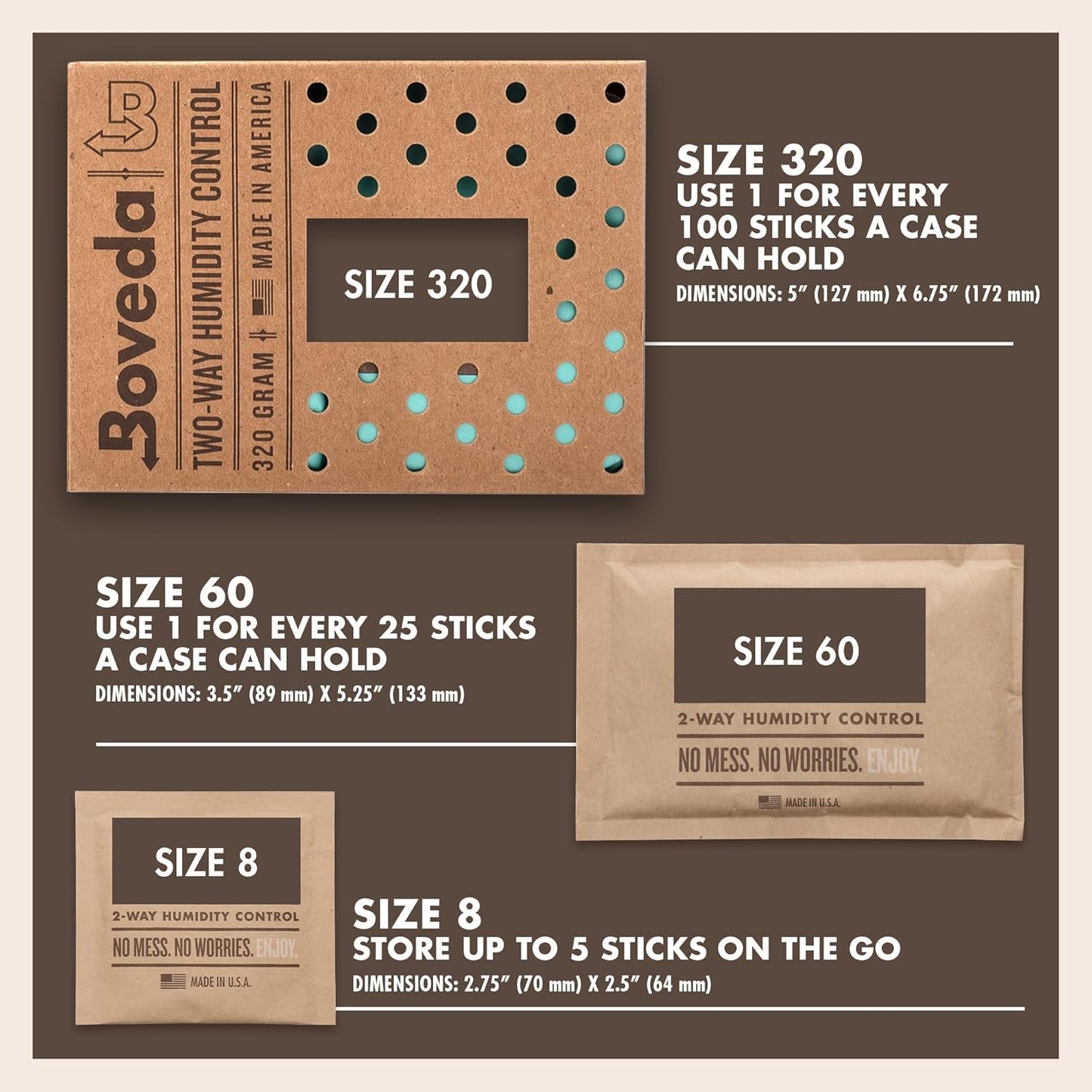 Boveda 69% Two-Way Humidity Control Pack for Storing Up to 25 Items – Size 60 – Single – Plastic & Wood Humidifier Boxes & Zip Lock Bags – Moisture Absorber – Humidifier Pack – Individually Wrapped
