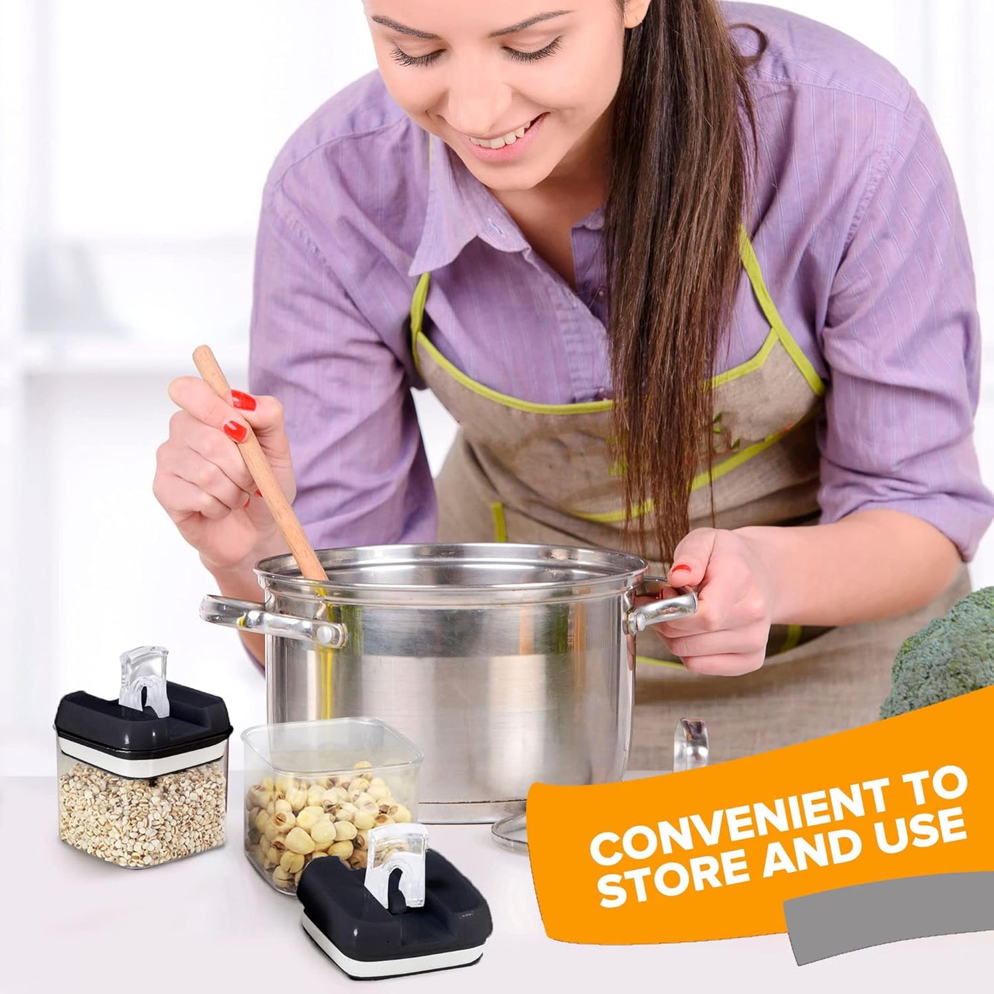 Cheer Collection Airtight Food Storage Containers, Kitchen Storage Containers for Pantry, Set of 12 Food Containers with Lids Airtight, Pantry Storage Containers & Organizers with Lids, 5L, Black