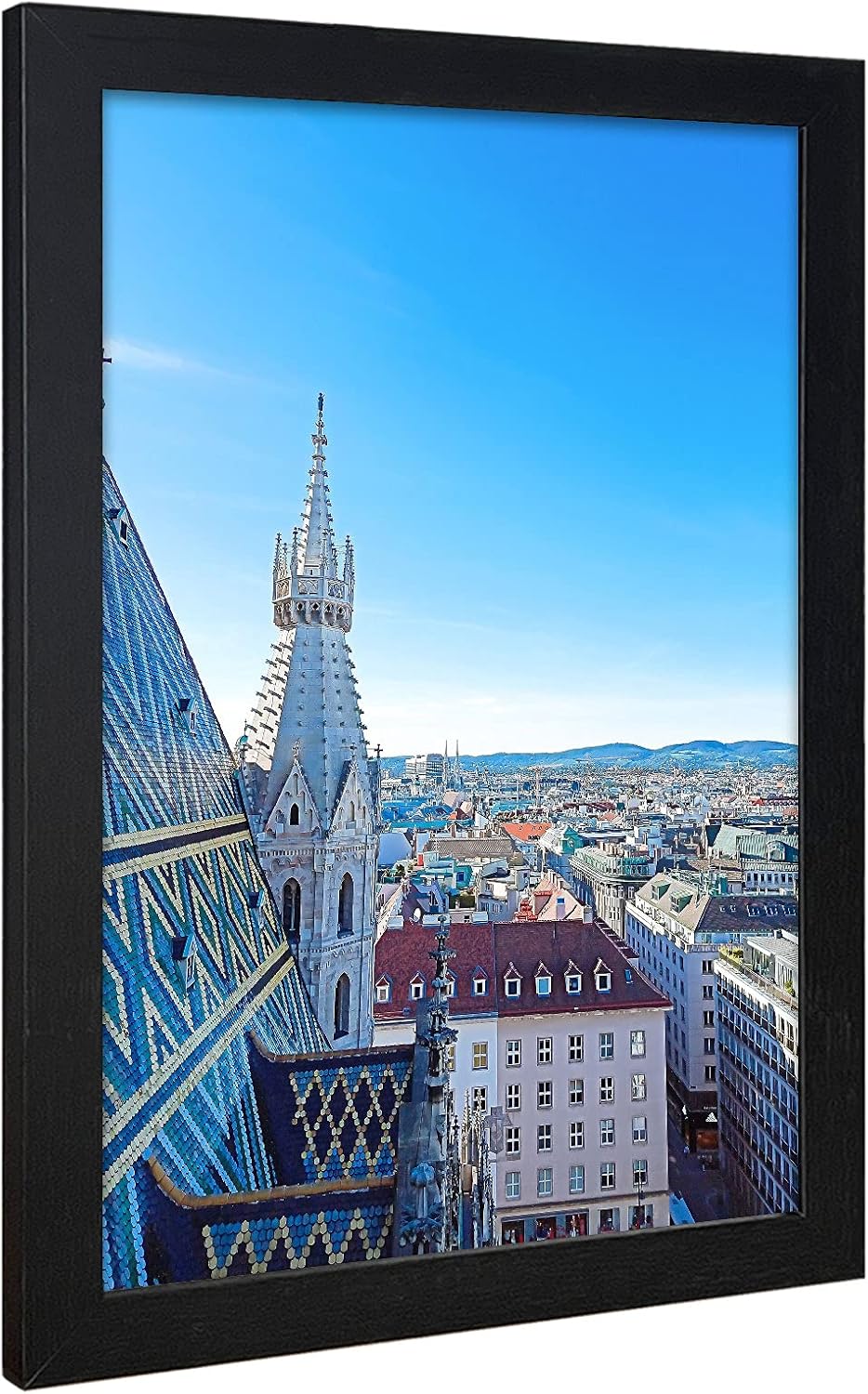 VCK Poster Frames 12x18 Black Set of 5,Solid Wood Picture Frames for Wall Mounting Hanging Art and Puzzle Frame