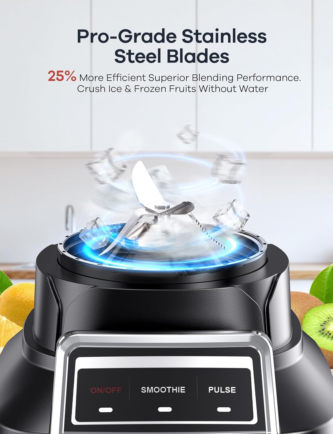 Ganiza Professional Smoothie Blender, Blenders for Smoothies with 1800 Peak Watts & 8 Auto Programs for Frozen Fruits & Ice, 64-oz Large Blender for Shakes and Smoothies (Black)