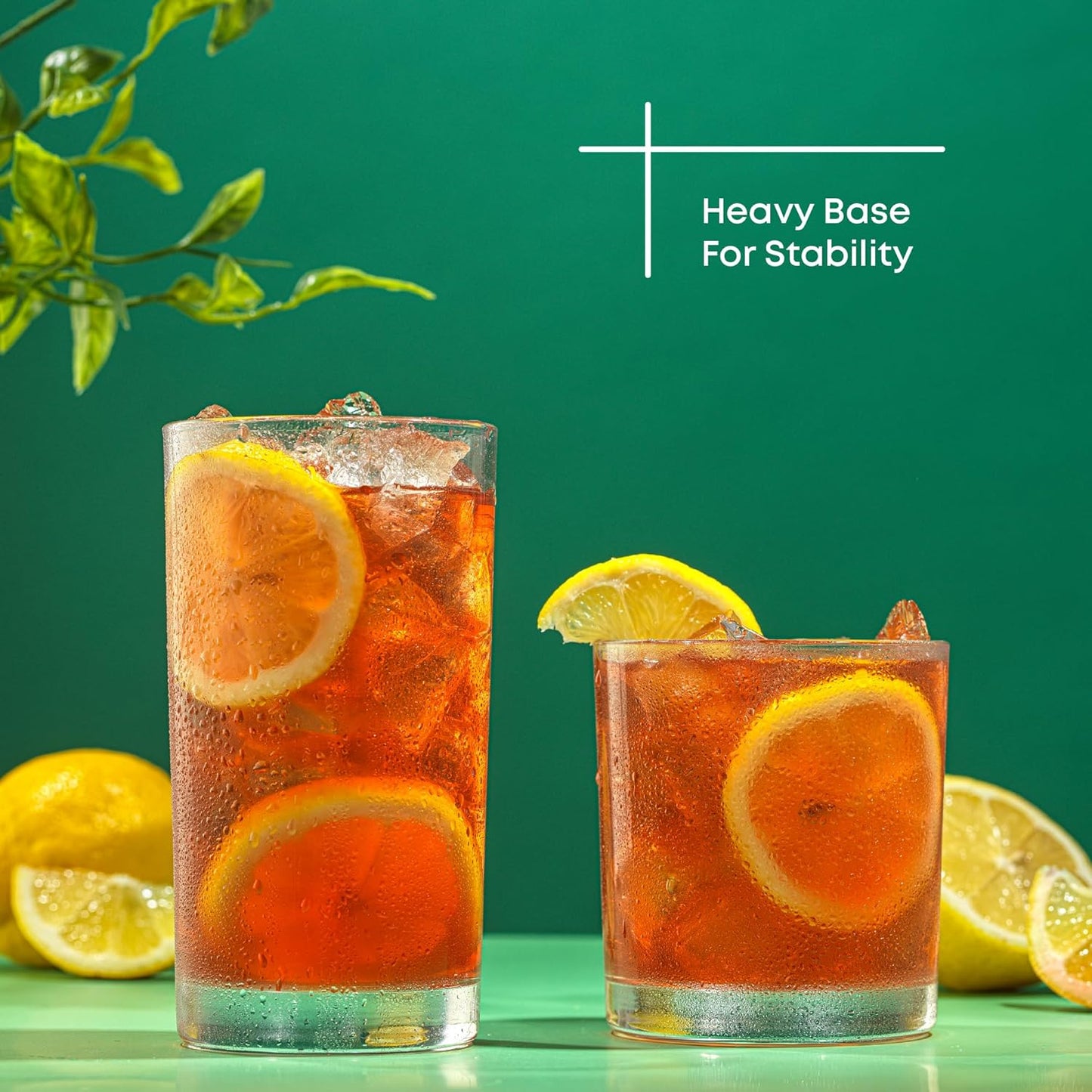 JoyJolt Alain Drinking Glasses Set of 8 Glass Tumblers. Highball 14oz Bar Glasses and Lowball 10oz Rocks Glasses Set. Cocktail, Juice, Whiskey Glasses or Water Glasses. Kitchen or Bar Glassware Set