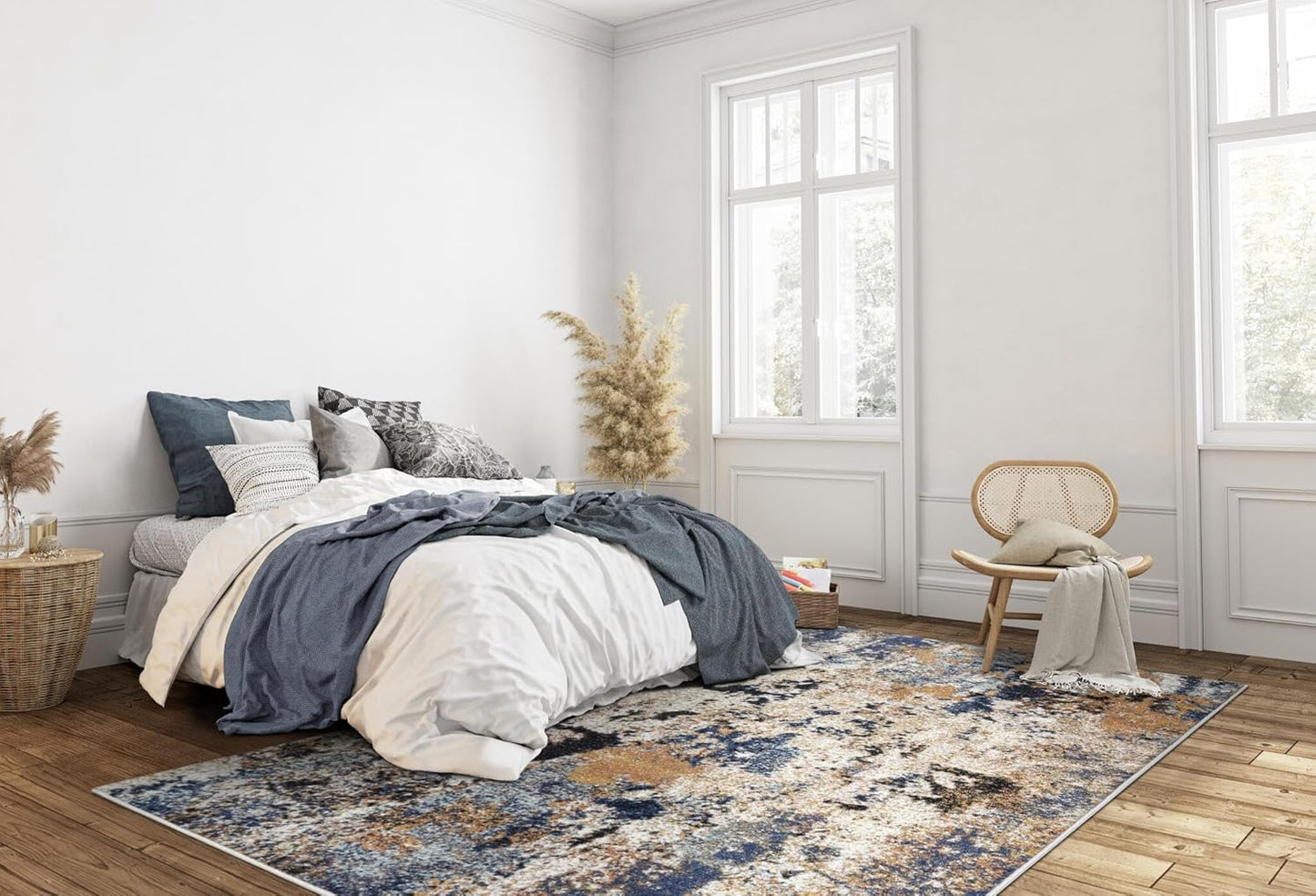 Keen Home Design Area Rugs - 8x10 Non-Shedding, Abstract Rugs for Kitchen, Living Room, Bedroom, Dining Room, Entryway - Size: 7'3" x 10'2", Multi