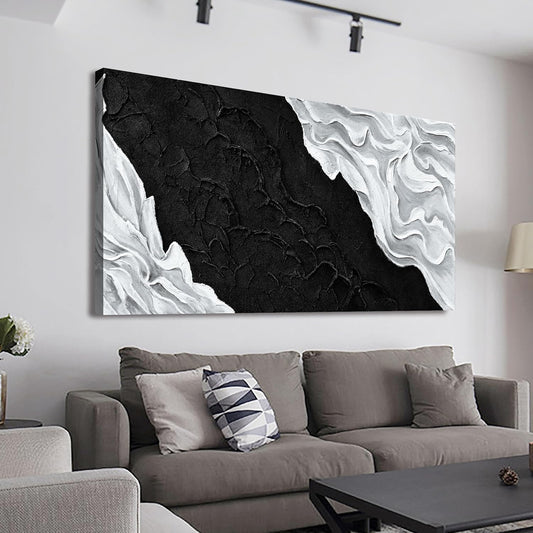 YISXINOAG Canvas Art Wall Decor Abstract Wall Art For Living Room Modern Canvas Prints Pictures For Wall Black And White Wall Art For Hotel Home Wall Decor 24x48 Inch