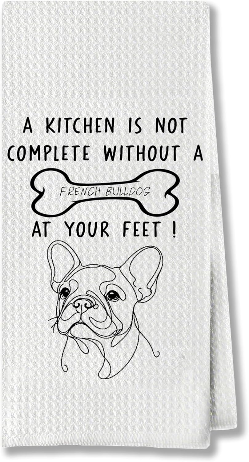French Bulldog Kitchen Towels, Ideal for Dog Lovers & Kitchen Decor, Great Gift for French Bulldog Owners, 16 x 24 Inches