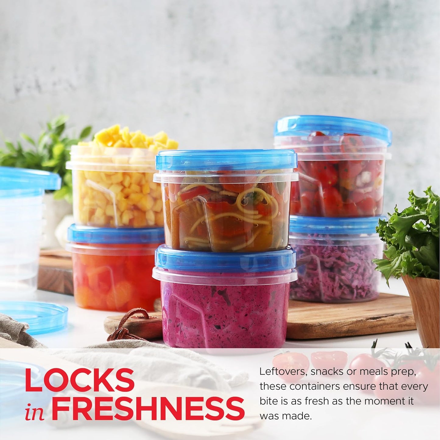 Tafura Twist Top Soup Storage Containers with Lids [16 Oz - 10 Pack] Reusable Freezer Containers for Food with Screw On Lids, 16 Ounce Food Storage Container with Cover, Leakproof, BPA Free