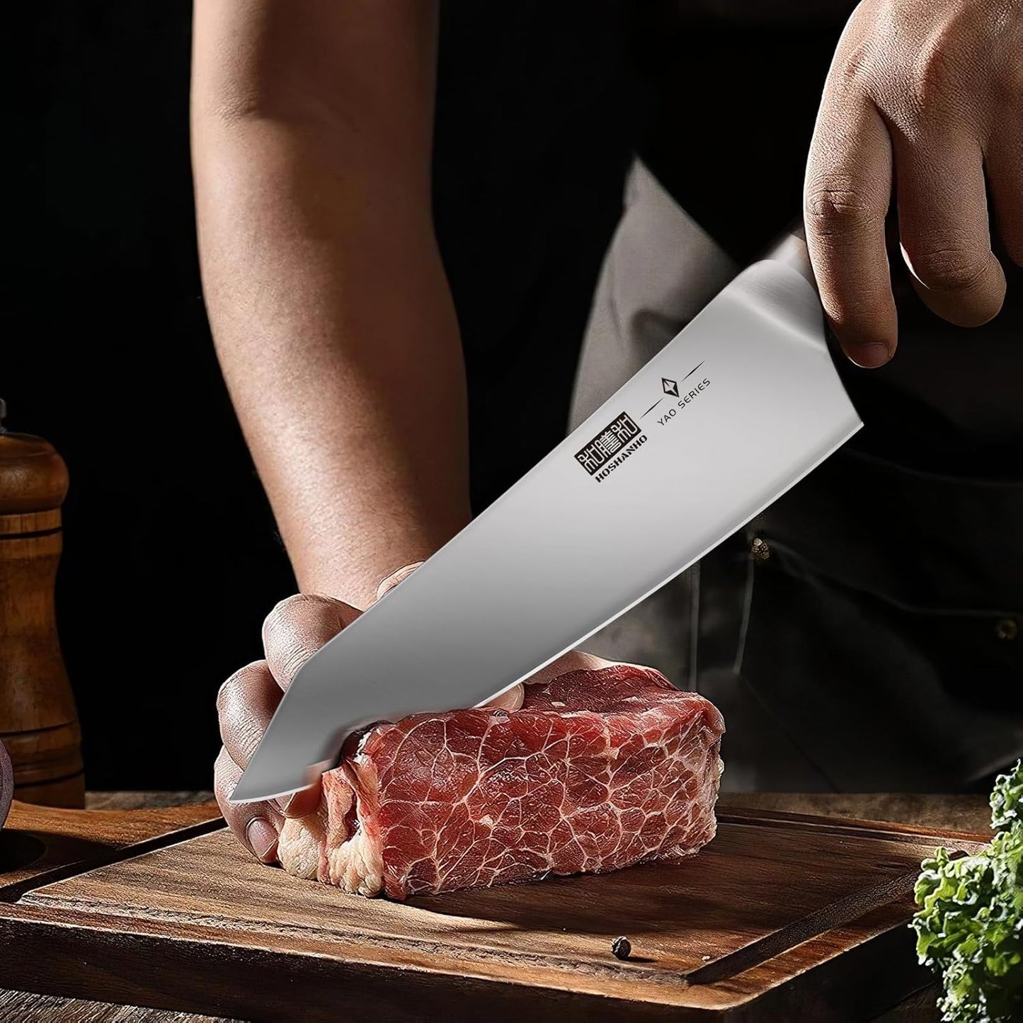 HOSHANHO 16-Piece Kitchen Knife Set with Block, Powder Steel High Carbon Steel Knife Block Set, Ultra Sharp Professional Chef Knife Set with Sharpener