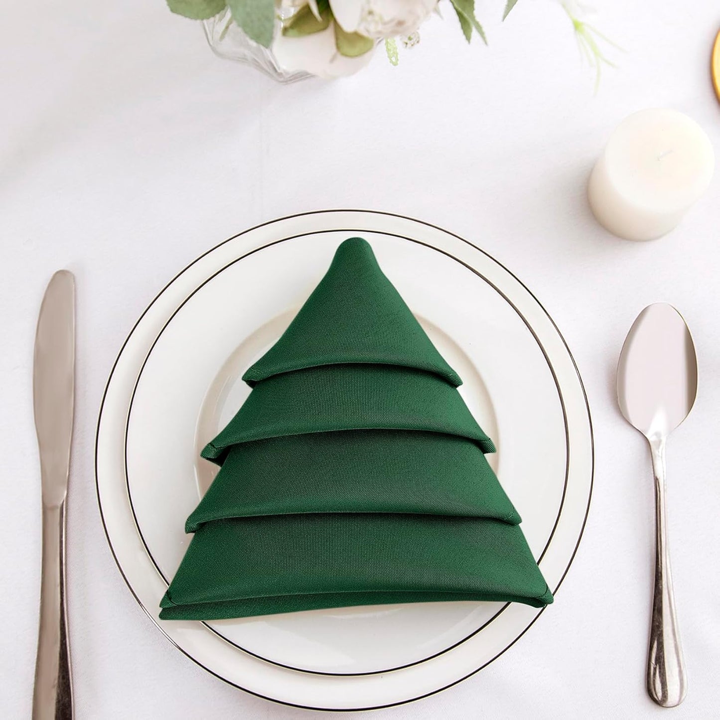 Bailarina Cloth Napkins Set of 80,17x17 inches Dinner Napkins Cloth Washable,Polyester Square Table Cloth Napkin Bulk with Hemmed Edges Ideal for Banquets, Parties and Weddings-Hunter