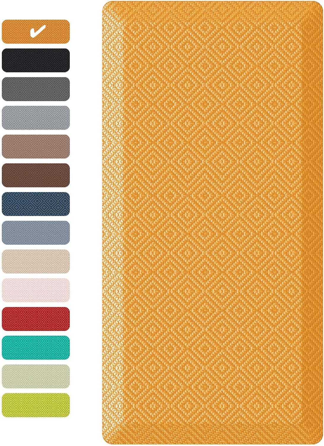 Ophanie Kitchen mats for Floor, 3/4 inch Thick, Kitchen Rugs, 20''x39'' Anti Fatigue Standing Cushioned Mat, Waterproof,Comfort Ergonomic mat for Office, Home, Sink,Yellow Non-Slip Bottom