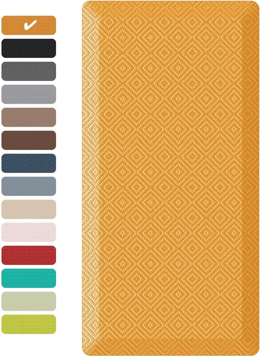 Ophanie Kitchen mats for Floor, 3/4 inch Thick, Kitchen Rugs, 20''x39'' Anti Fatigue Standing Cushioned Mat, Waterproof,Comfort Ergonomic mat for Office, Home, Sink,Yellow Non-Slip Bottom