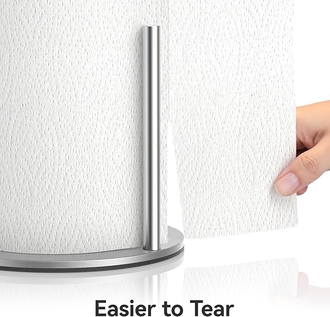 Paper Towel Holder Countertop, Stainless Steel, Silver, for Kitchen, Pantry, RV