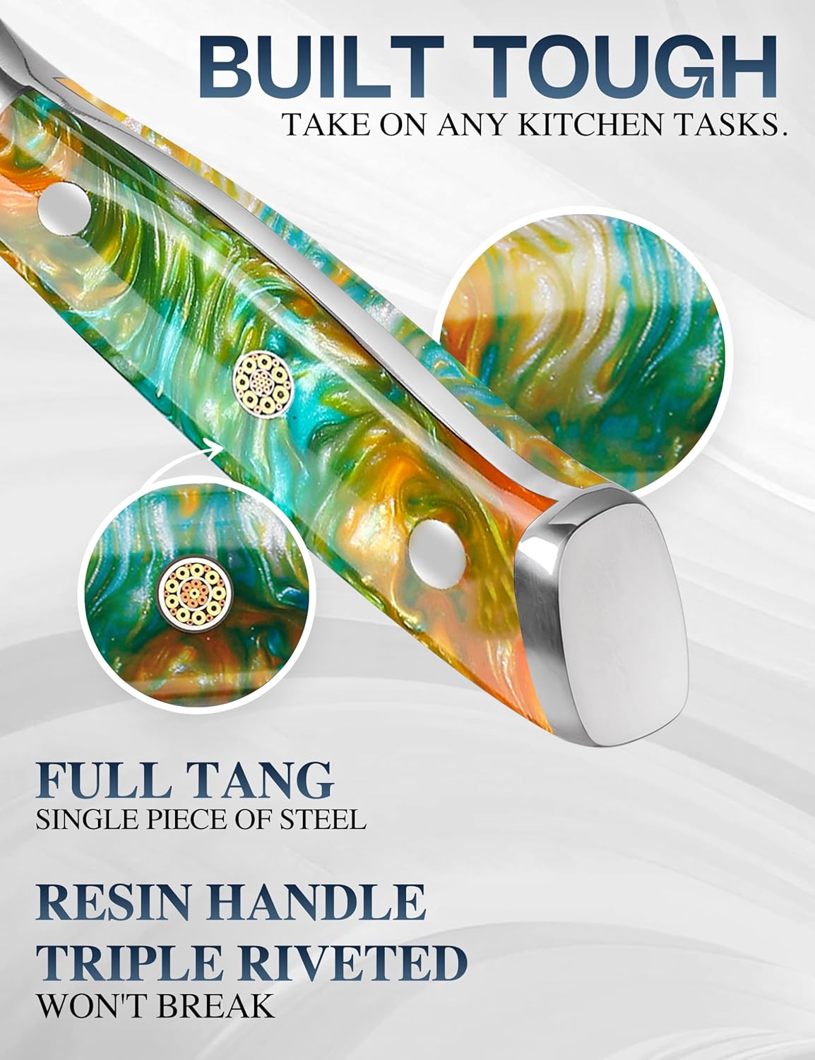 WILDMOK Damascus Paring Knife, 3.5 Inch Japanese 67 Layers Damascus Steel Fruit Knife, Ultra Sharp Resin Handle