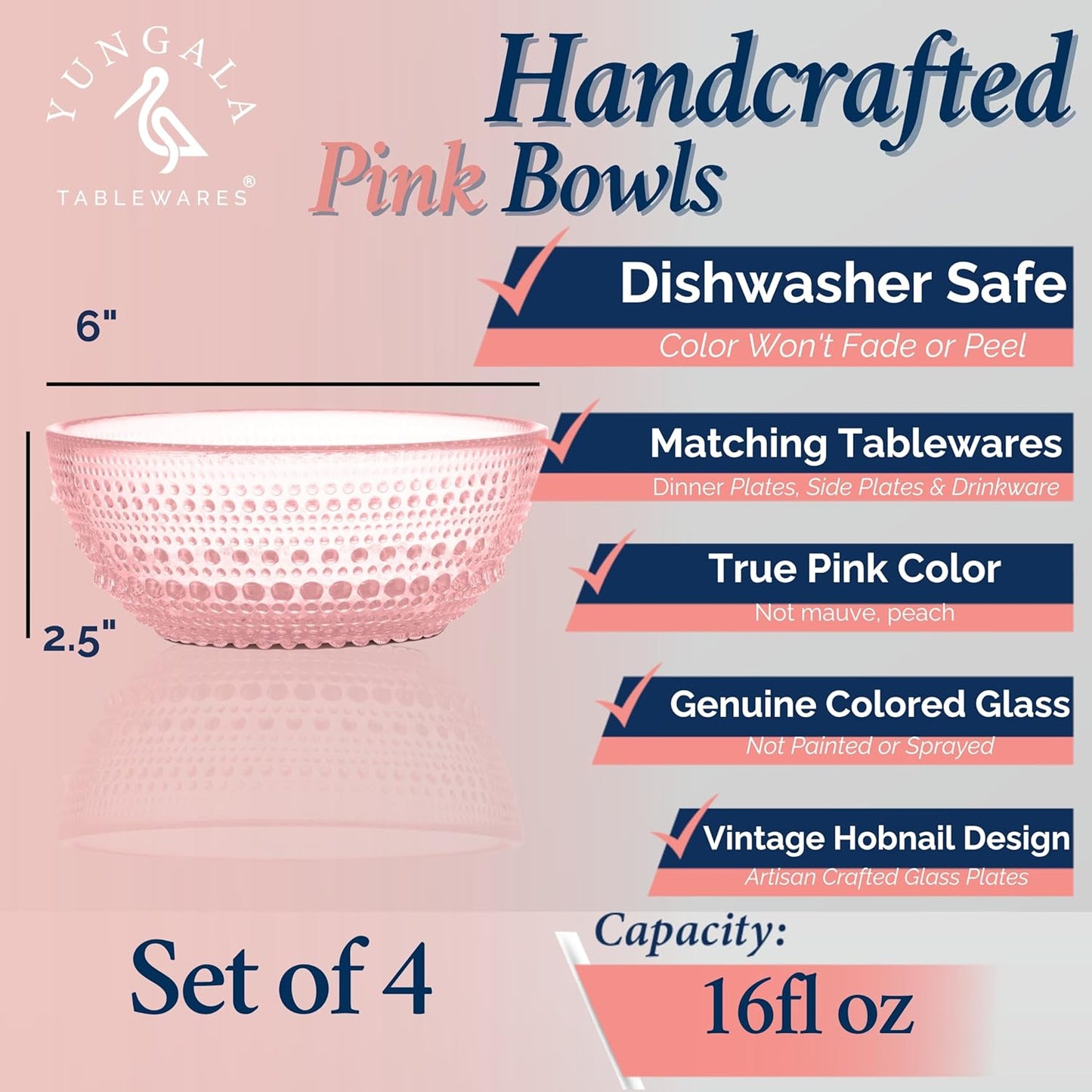 Yungala Pink Glass Bowl