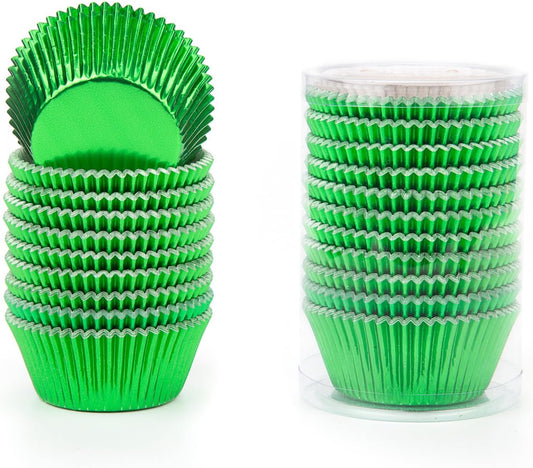 Gifbera Green Foil Standard Cupcake Liners Muffin Cups for Baking Holiday Party, 200-Count