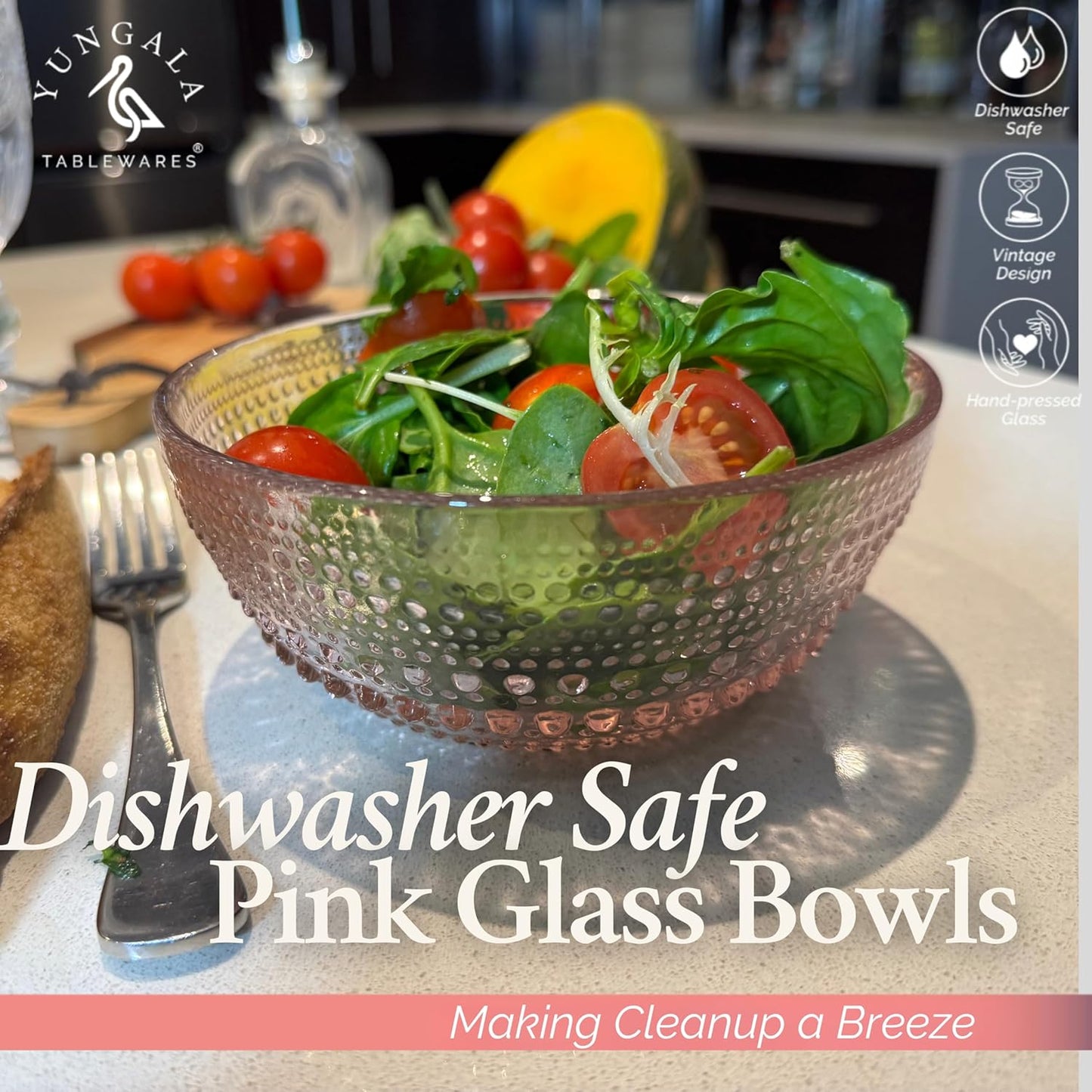 Yungala Pink Glass Bowl