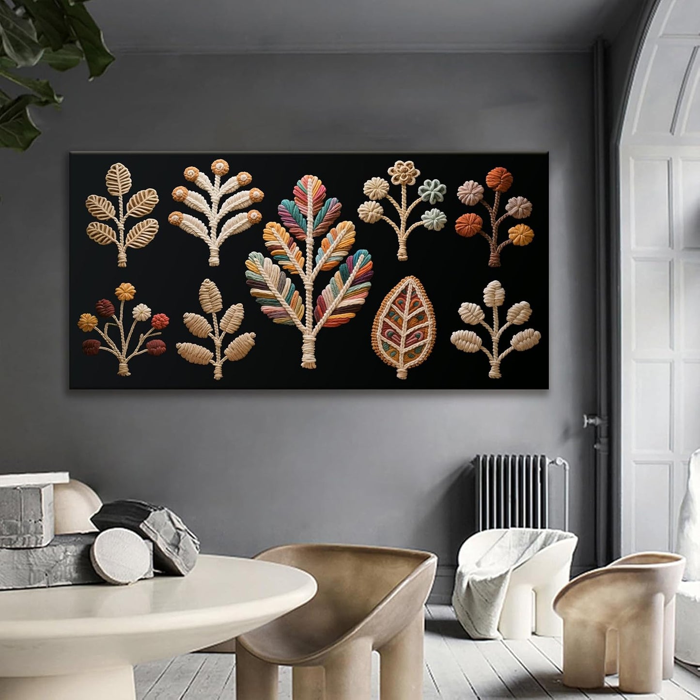 Tsomzxng Large Boho Wall Art For Living Room Chic Home Black Wall Art Modern Multicolor Print Paintings Canvas Wall Art Decor Picture For Bedroom Apartment Kitchen Ready To Hang 29" X 58"