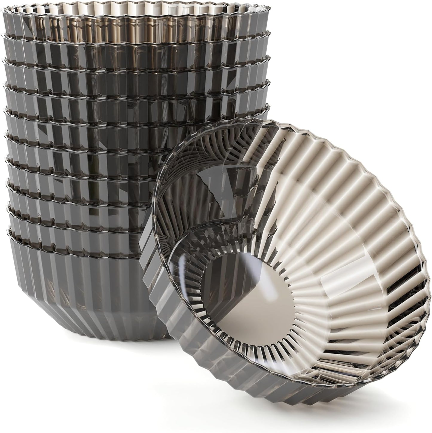 Exquisite Brown Plastic Bowls Disposable - 16 Oz - 20 Count - Disposable Soup Bowls - Great for Weddings Parties And Formal Occasions