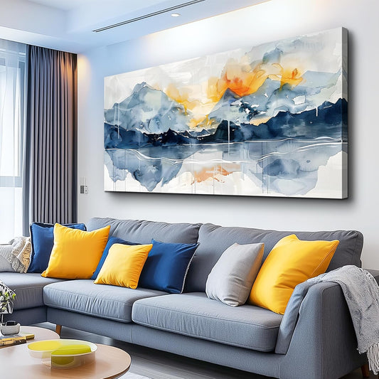 KELIYUAN Wall Art For Living Room Canvas Wall Decor For Bedroom Office Decorations Mountain Landscapes Wall Painting Abstract Watercolour Pictures Artwork Modern Ready To Hang Room Home Decor