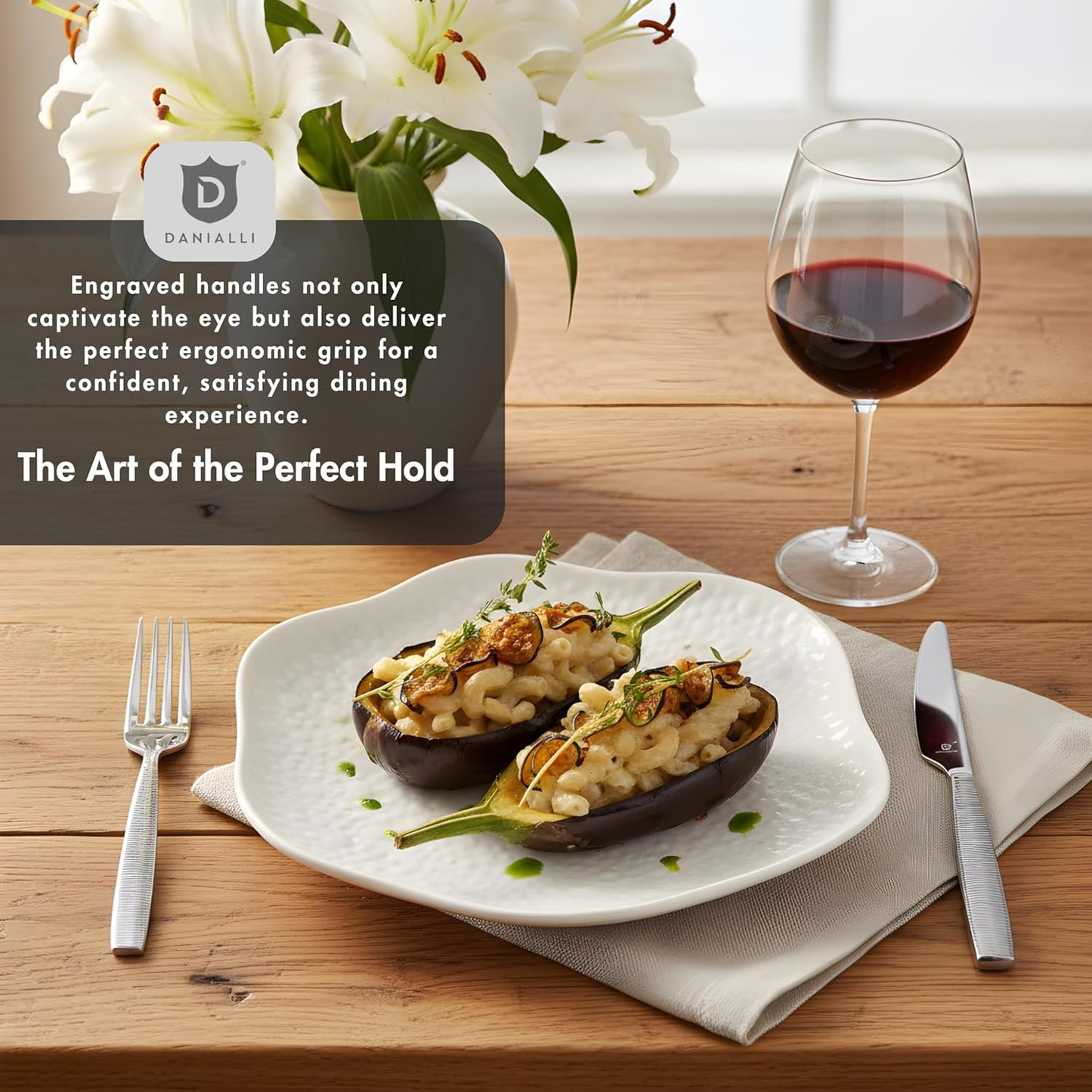 Engraved Silverware Set for 6 | 18/10 Stainless Steel Flatware with Mirror Finish and Engraved Handles | Heavy-Duty, Dishwasher Safe, Built to Last (30-Piece, Mezzano Engraved)