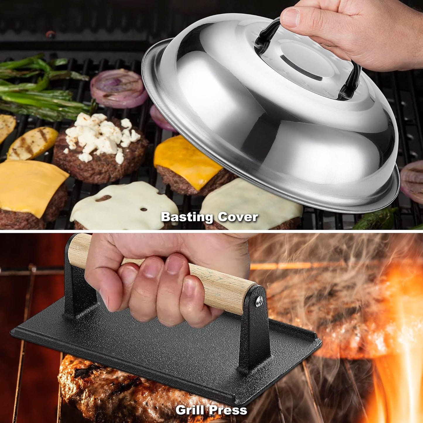 ROMANTICIST 29PCS Griddle Accessories Set - Flat Top Teppanyaki Spatula Set with Scraper, Basting Cover for Camp Chef- Home Cooking Griddle and Outdoor BBQ Gifts for Christmas