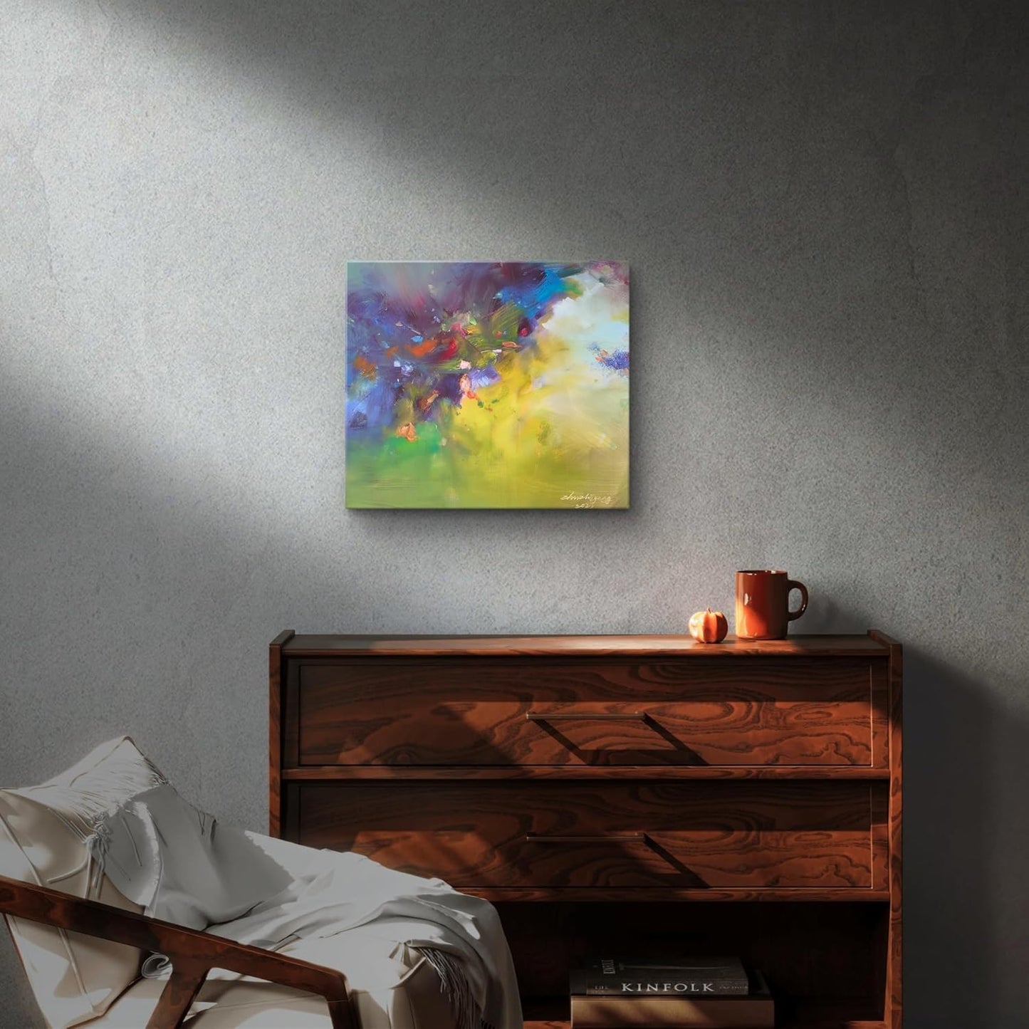 Gloliv Canvas Wall Art for Living Room – Abstract Wall Decor Painting, Artist-Authorized Reproduction Print – Modern Canvas Prints for Office, Bedroom, Bathroom & Kitchen Home Decor 10"x8"