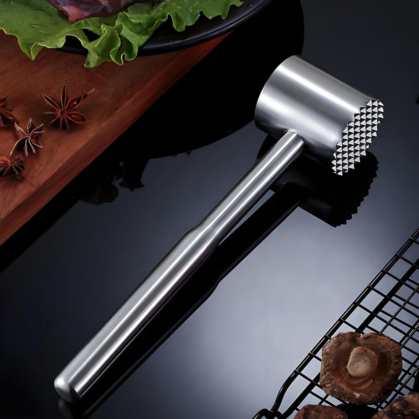 Premium Meat Tenderizer Mallet Tool for Kitchen Meat,Mallet Meat Hammer Meat Beater for Tenderizing and Flattening Meat,Meat Pounder Tenderizer for Pounding Meats, Nuts, Shellfish.