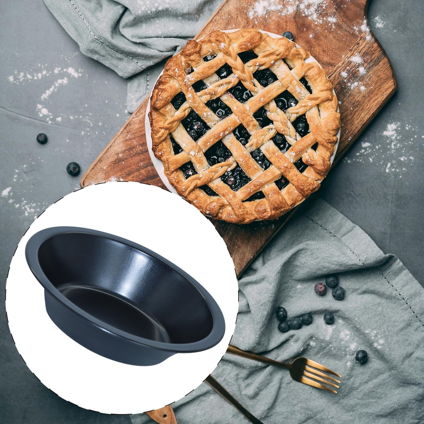 4 Pcs Mini Pie Pans, 5 Inch Round Small Pot Pie Plates, Nonstick Carbon Steel Bakeware Set for Baking Pies, Tarts